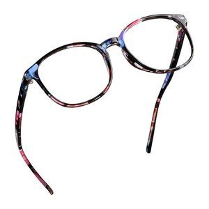 Men Women Floral Blue Light Blocking Glasses